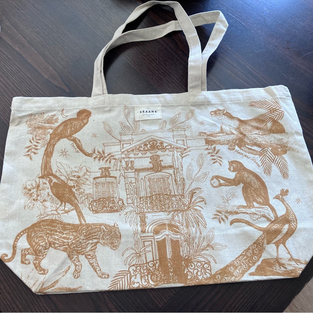 NEW Sezane Maia Canvas Tote Bag